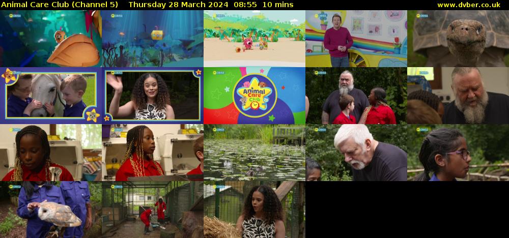 Animal Care Club (Channel 5) Thursday 28 March 2024 08:55 - 09:05