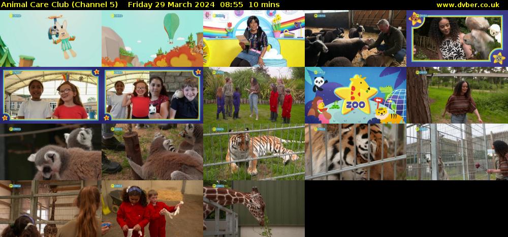 Animal Care Club (Channel 5) Friday 29 March 2024 08:55 - 09:05