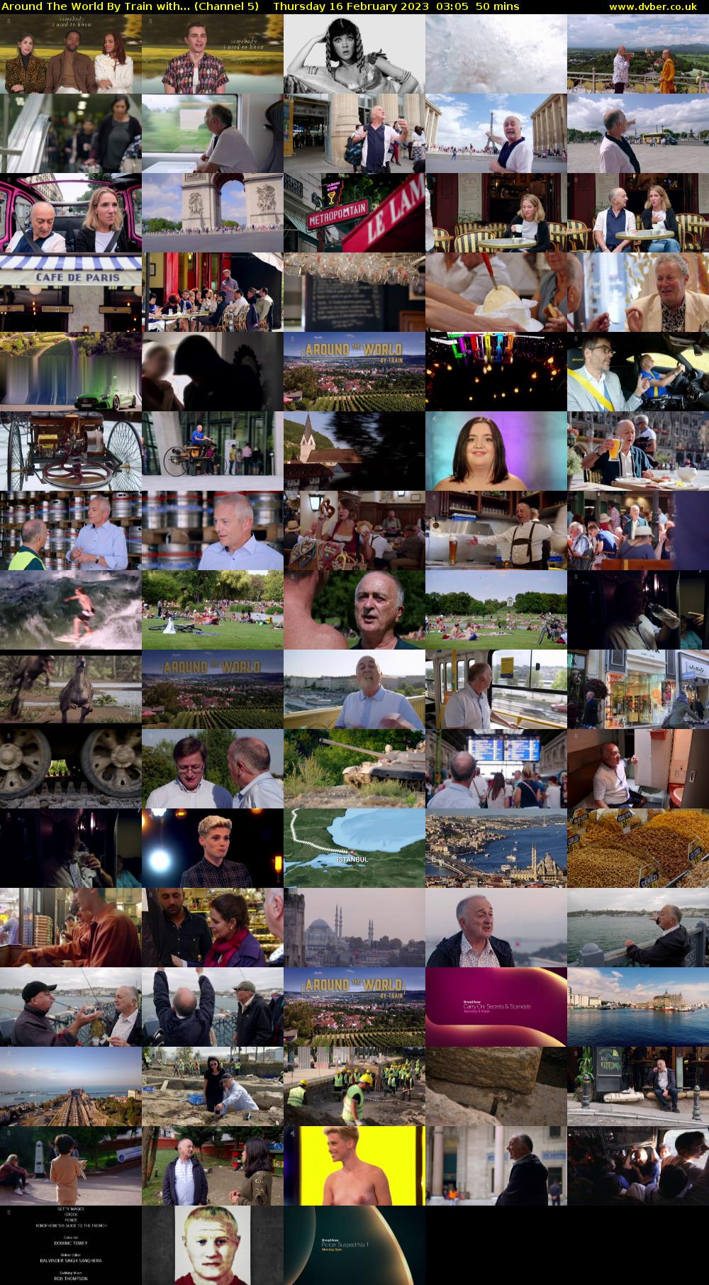 Around The World By Train With... (Channel 5) Thursday 16 February 2023 03:05 - 03:55