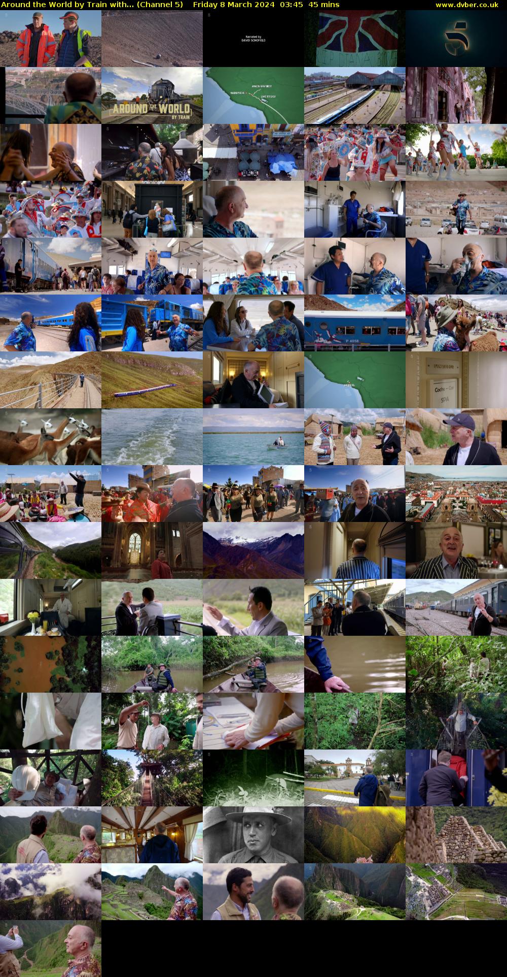 Around The World By Train With... (Channel 5) Friday 8 March 2024 03:45 - 04:30
