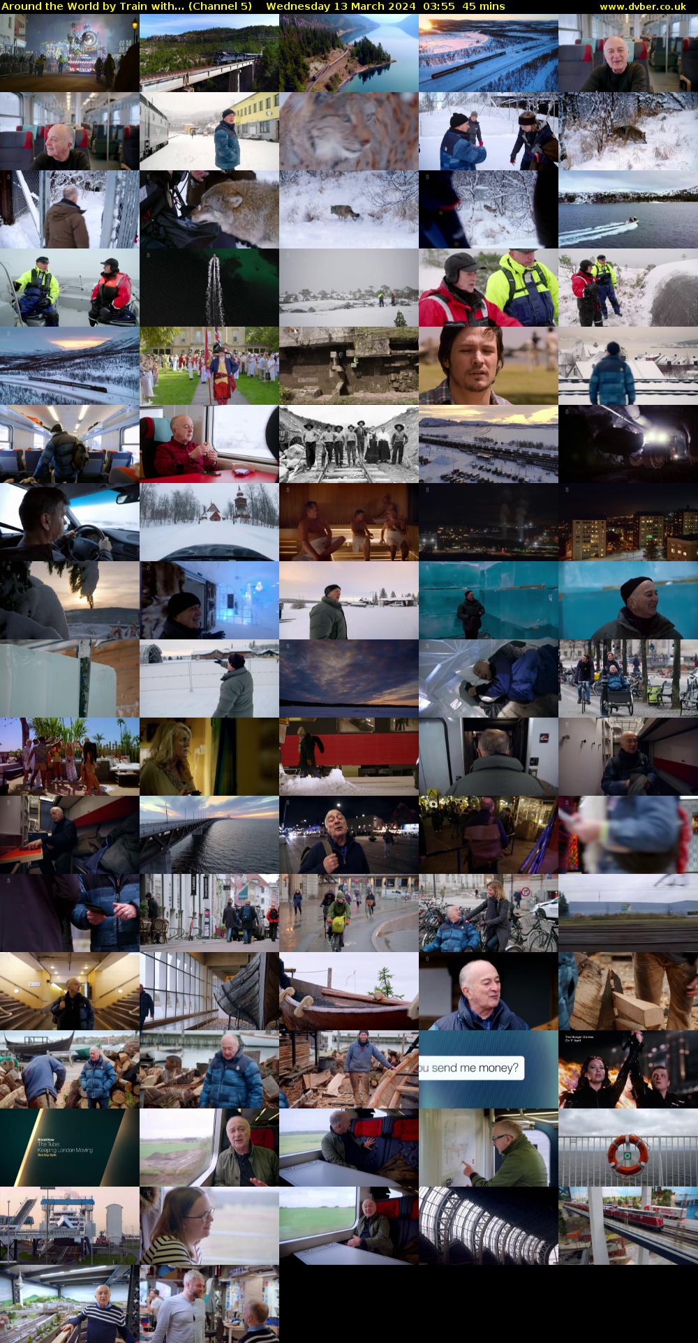 Around The World By Train With... (Channel 5) Wednesday 13 March 2024 03:55 - 04:40