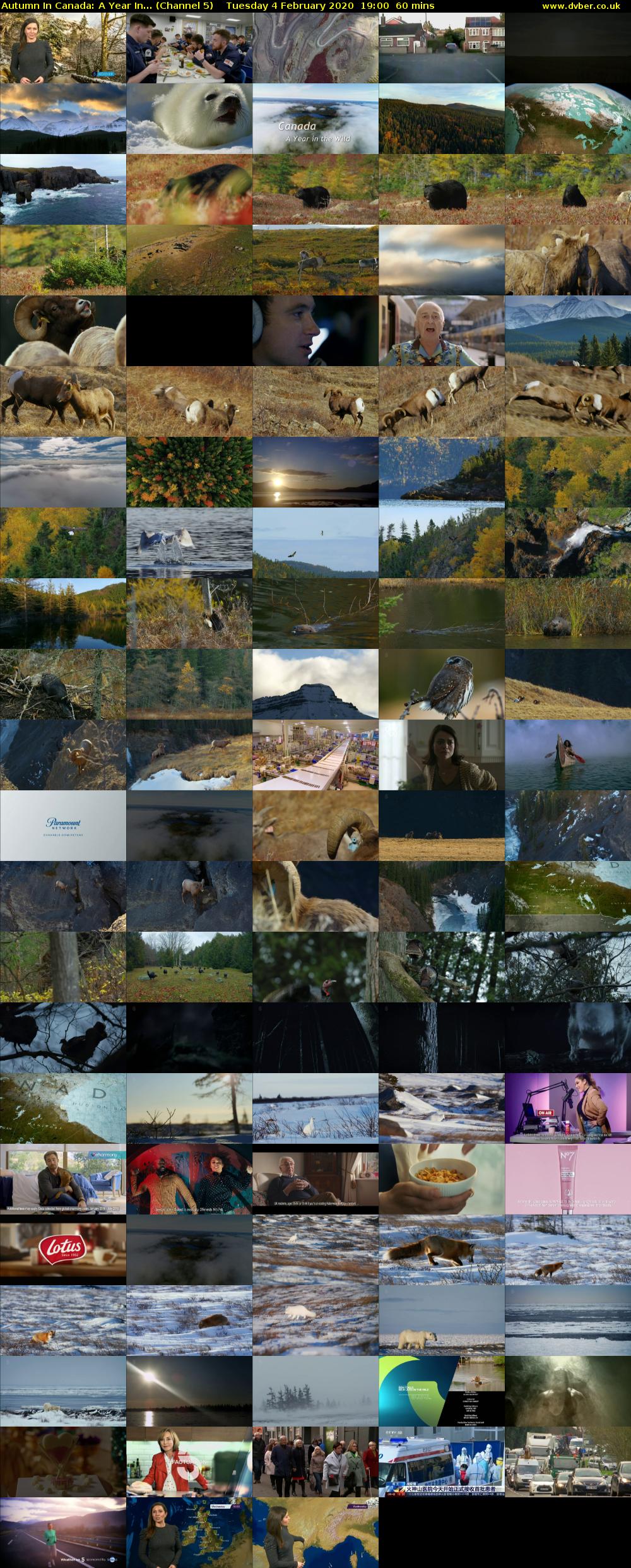 Autumn In Canada: A Year In... (Channel 5) Tuesday 4 February 2020 19:00 - 20:00