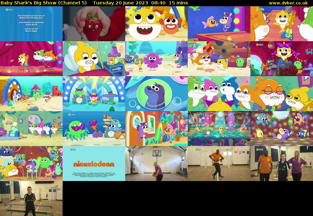 Baby Shark's Big Show (Channel 5) Tuesday 20 June 2023 08:40 - 08:55