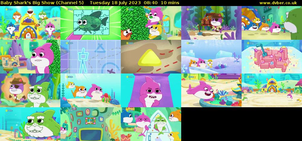 Baby Shark's Big Show (Channel 5) Tuesday 18 July 2023 08:40 - 08:50