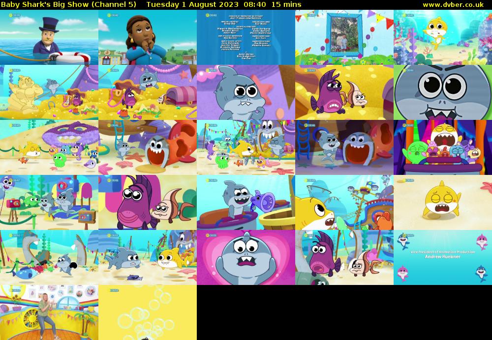 Baby Shark's Big Show (Channel 5) Tuesday 1 August 2023 08:40 - 08:55