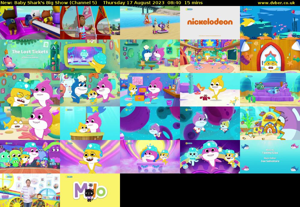 Baby Shark's Big Show (Channel 5) Thursday 17 August 2023 08:40 - 08:55