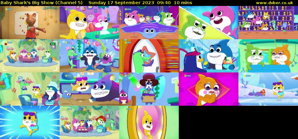 Baby Shark's Big Show (Channel 5) Sunday 17 September 2023 09:40 - 09:50