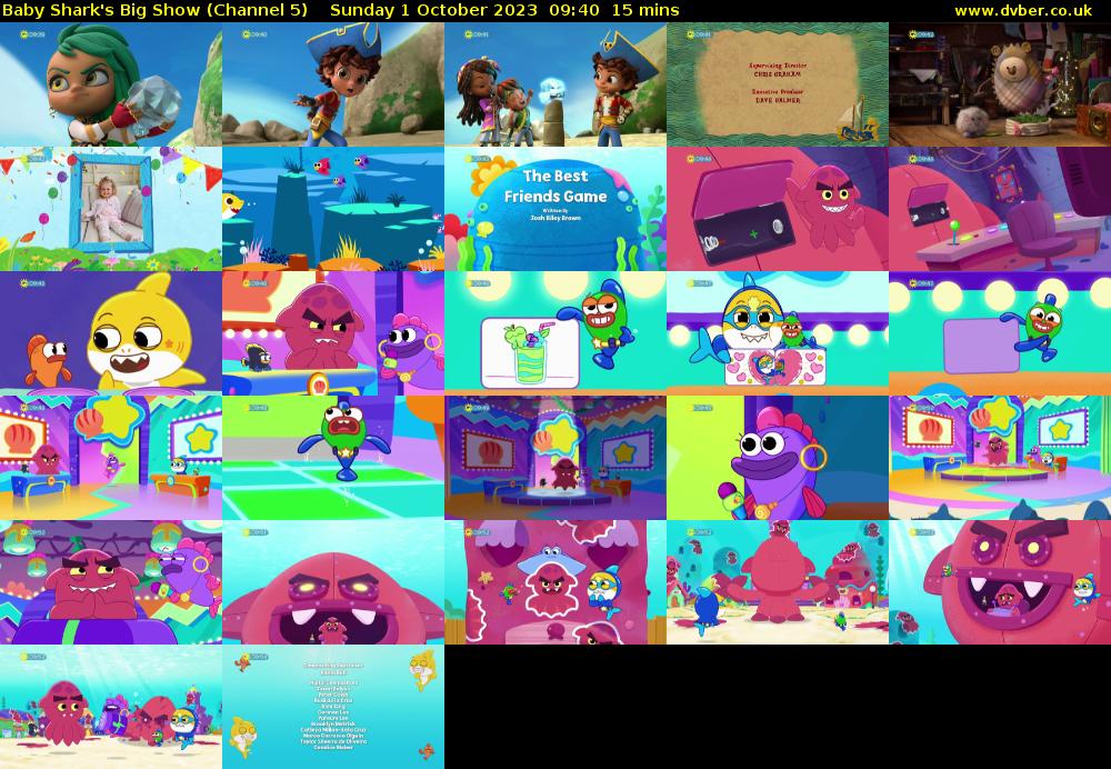 Baby Shark's Big Show (Channel 5) Sunday 1 October 2023 09:40 - 09:55