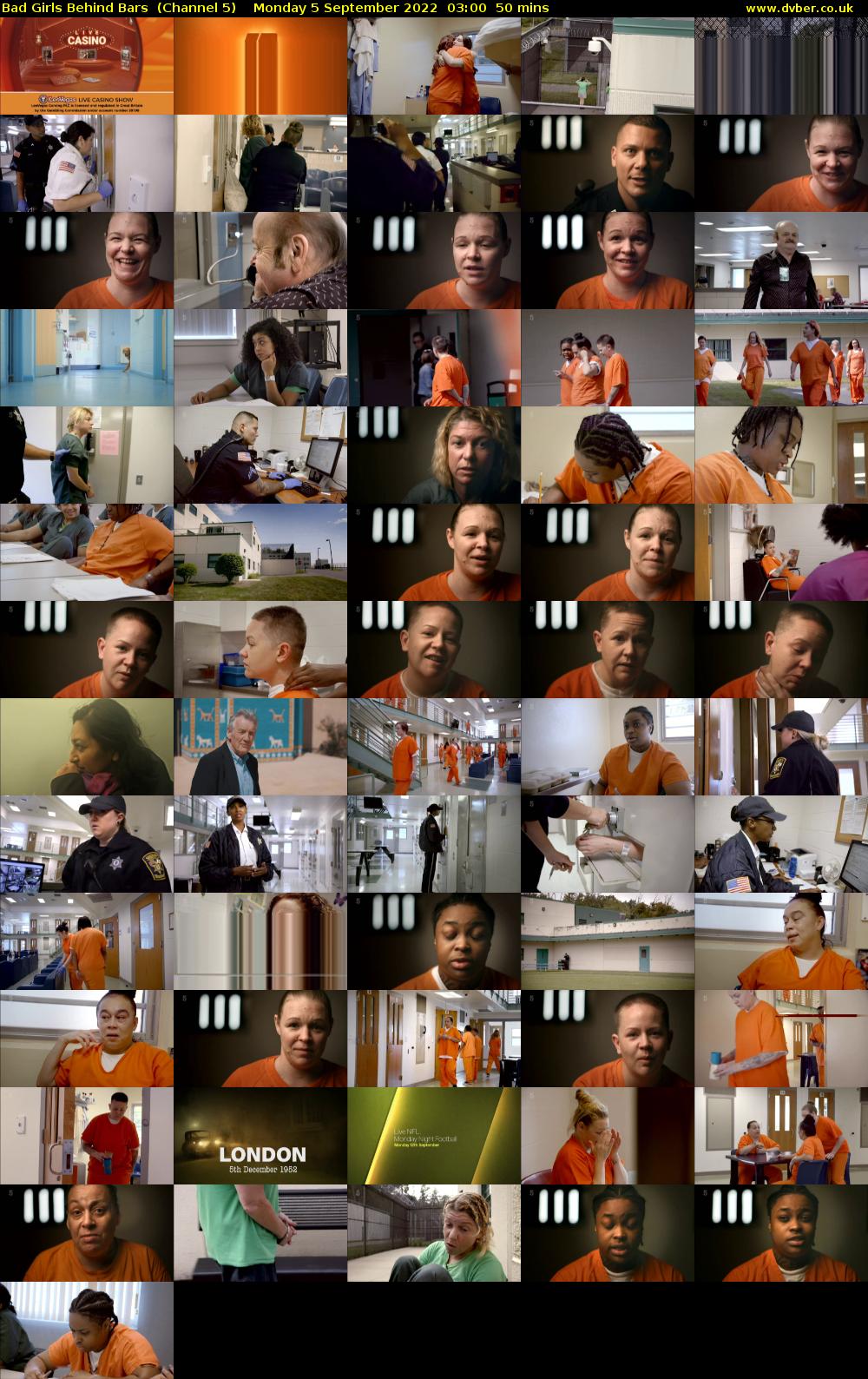 Bad Girls Behind Bars  (Channel 5) Monday 5 September 2022 03:00 - 03:50
