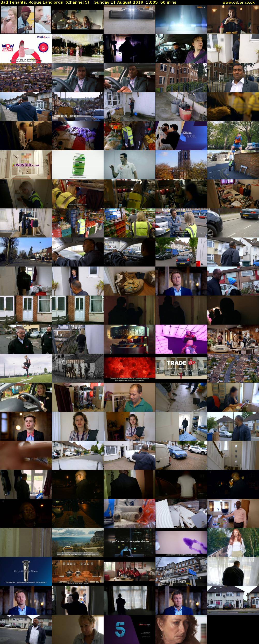 Bad Tenants, Rogue Landlords  (Channel 5) Sunday 11 August 2019 13:05 - 14:05