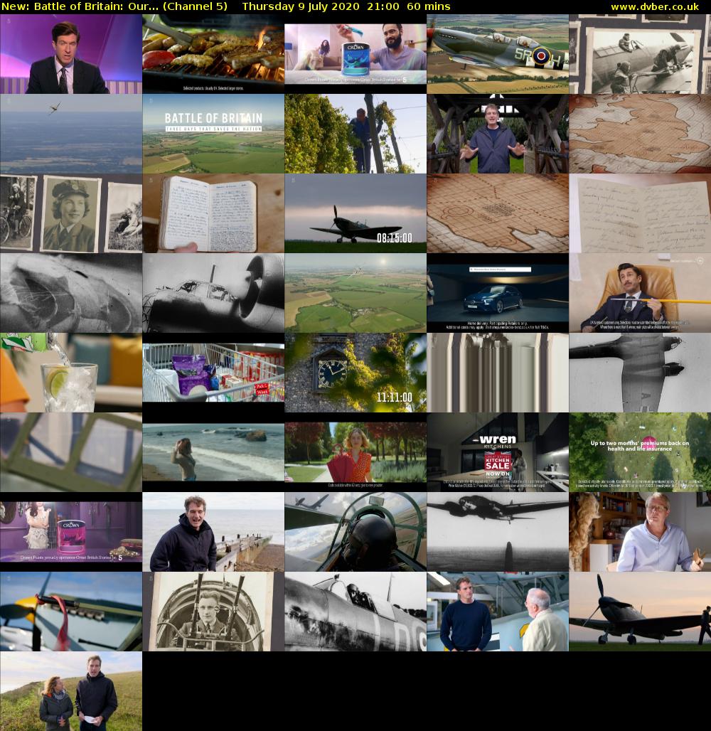 Battle of Britain: Our... (Channel 5) Thursday 9 July 2020 21:00 - 22:00