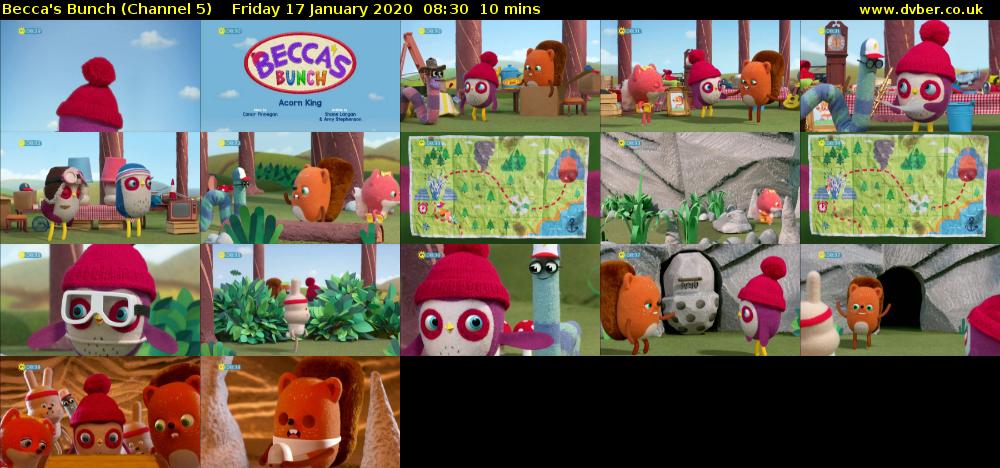Becca's Bunch (Channel 5) Friday 17 January 2020 08:30 - 08:40