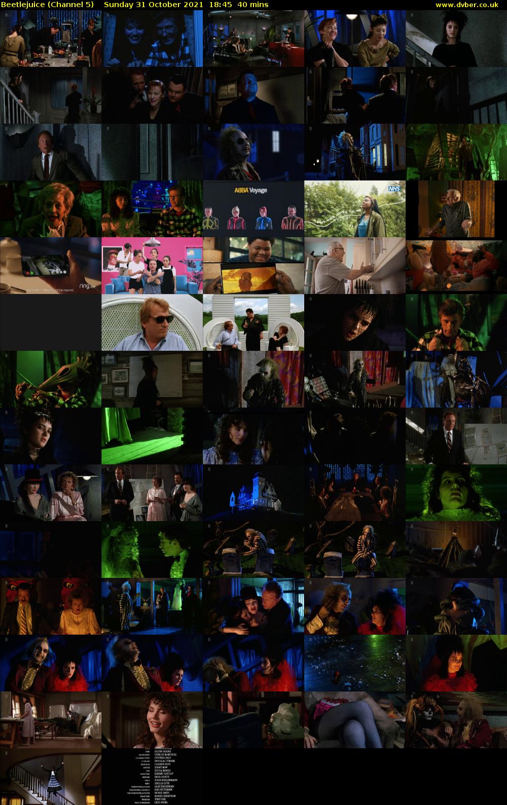 Beetlejuice (Channel 5) Sunday 31 October 2021 18:45 - 19:25