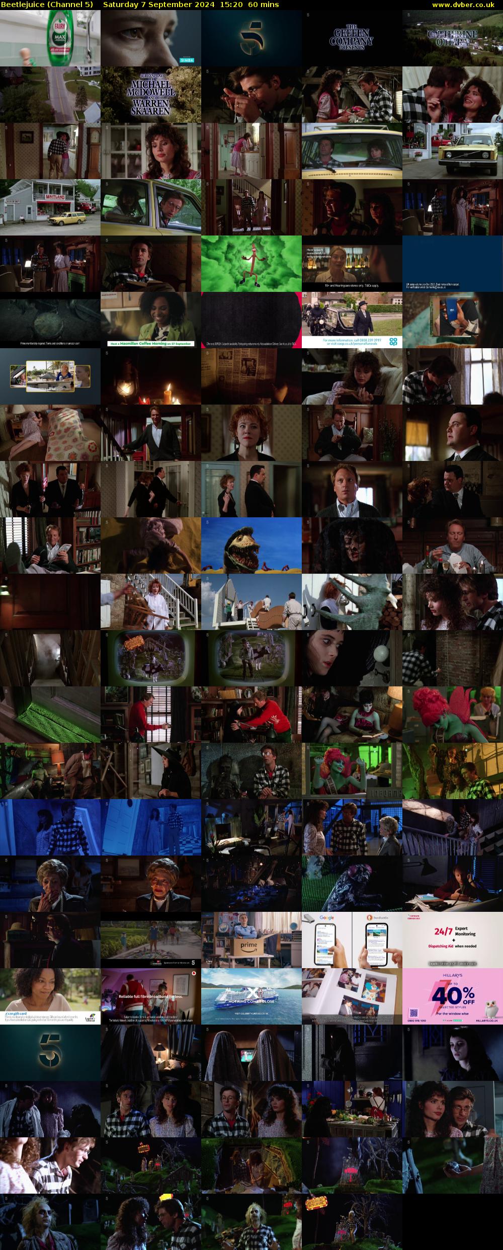 Beetlejuice (Channel 5) Saturday 7 September 2024 15:20 - 16:20