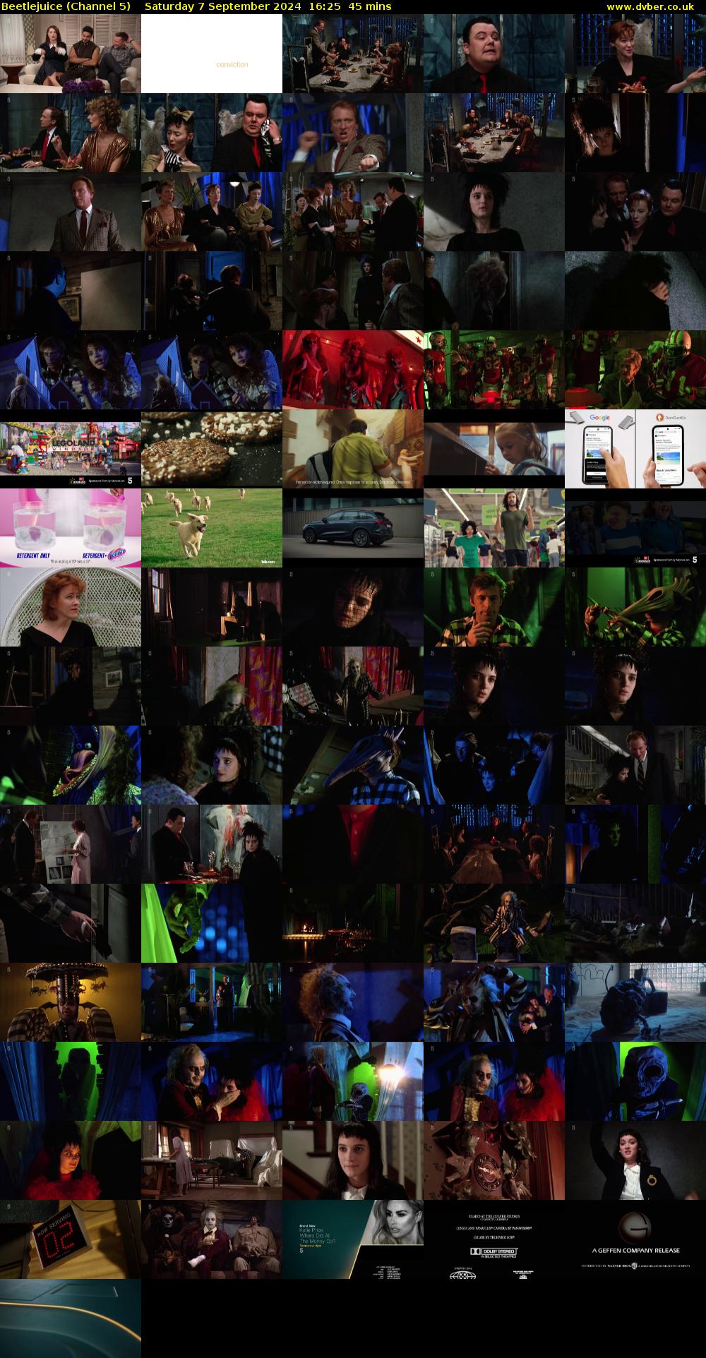 Beetlejuice (Channel 5) Saturday 7 September 2024 16:25 - 17:10