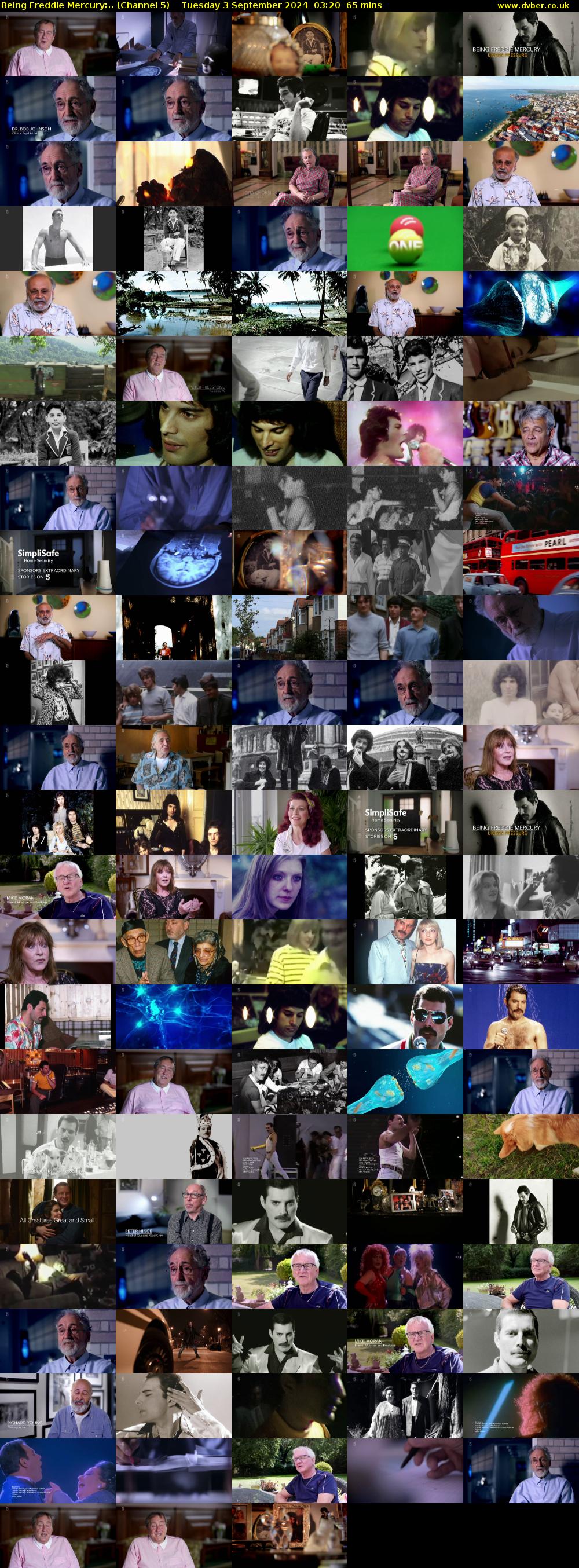 Being Freddie Mercury:.. (Channel 5) Tuesday 3 September 2024 03:20 - 04:25