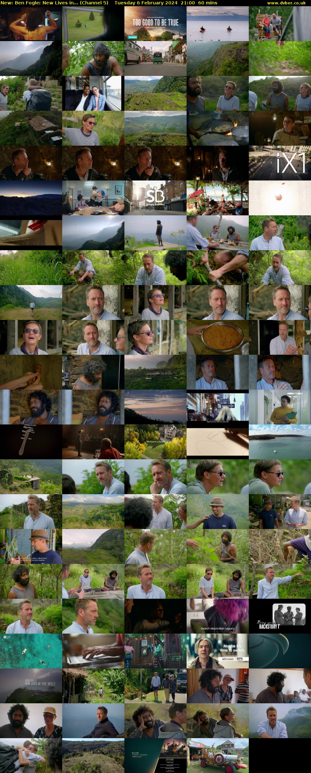 Ben Fogle: New Lives in... (Channel 5) Tuesday 6 February 2024 21:00 - 22:00