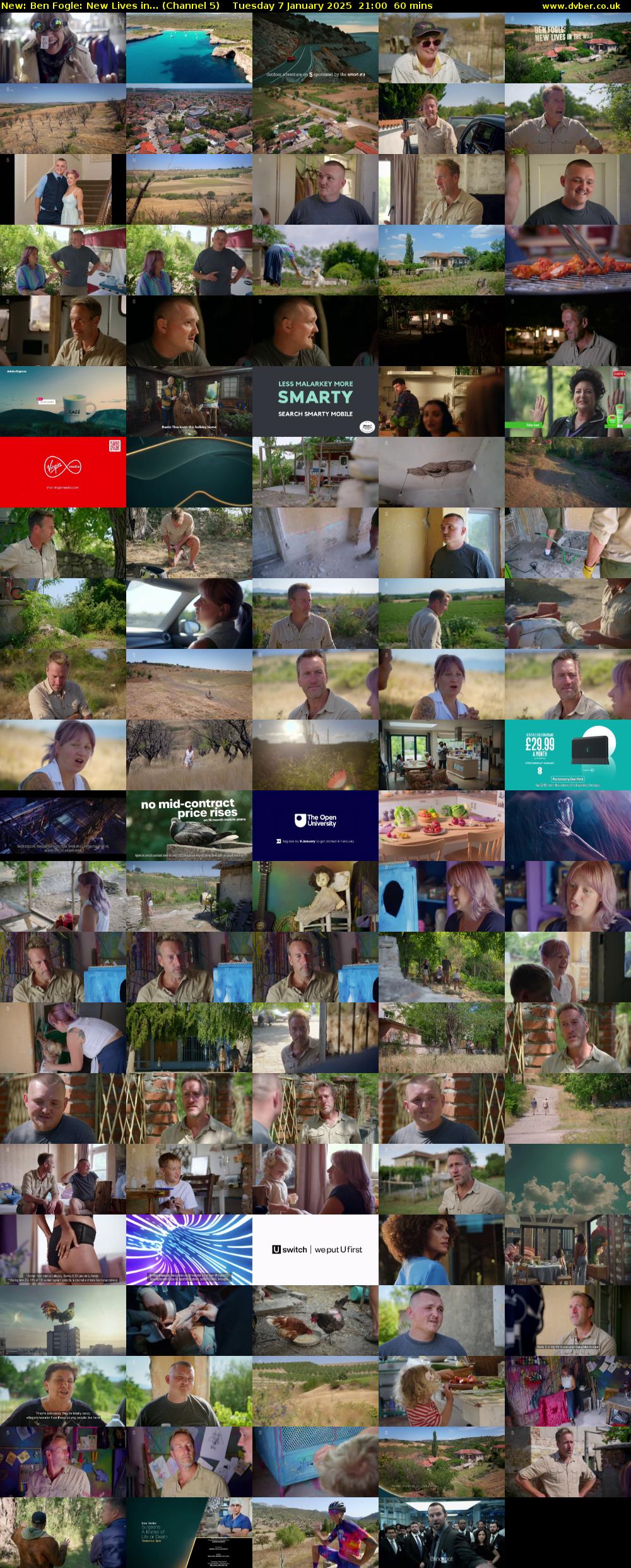 Ben Fogle: New Lives in... (Channel 5) Tuesday 7 January 2025 21:00 - 22:00