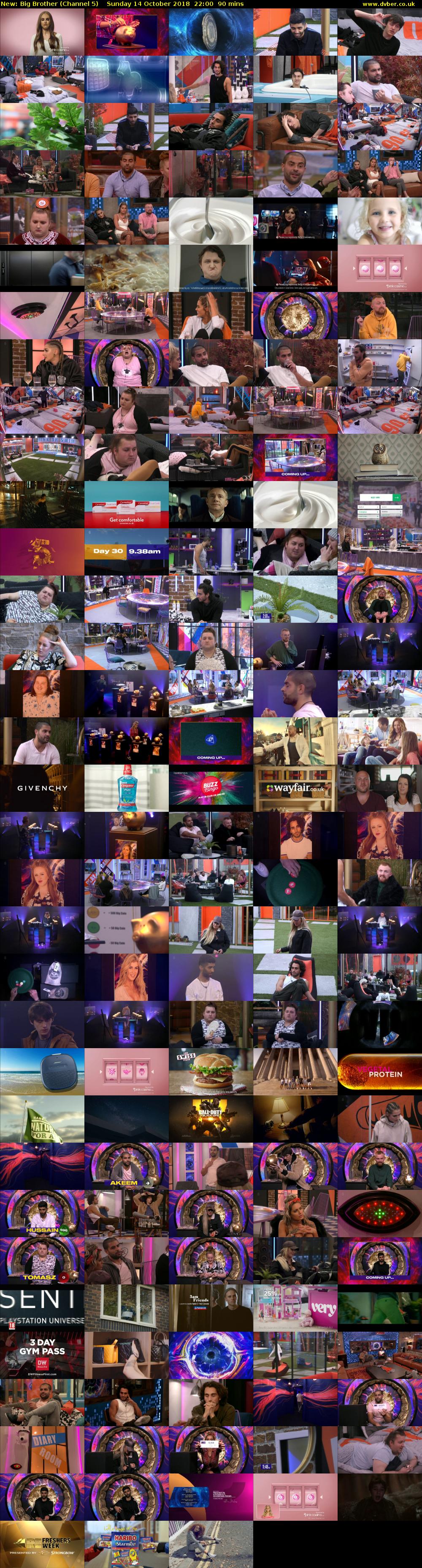 Big Brother (Channel 5) Sunday 14 October 2018 22:00 - 23:30