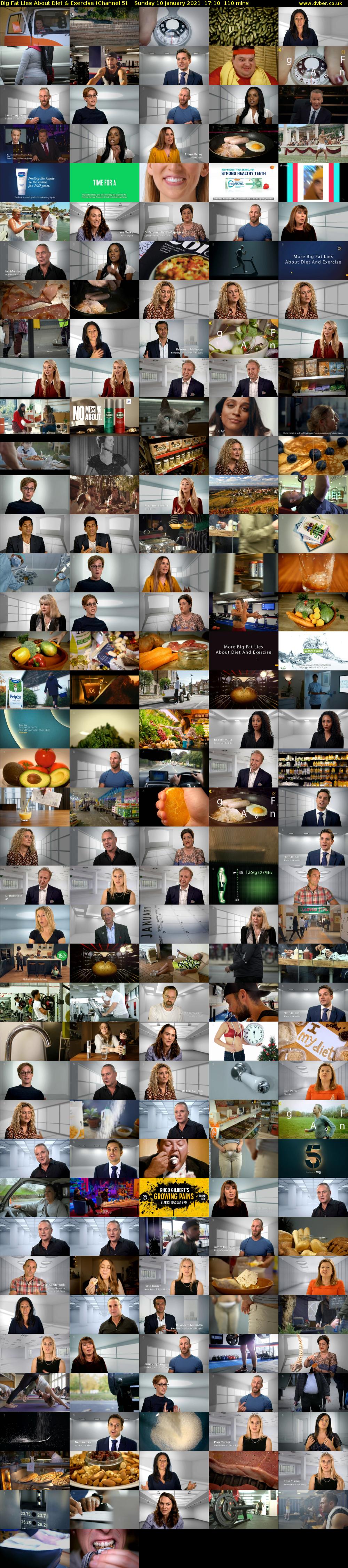 Big Fat Lies About Diet & Exercise (Channel 5) Sunday 10 January 2021 17:10 - 19:00