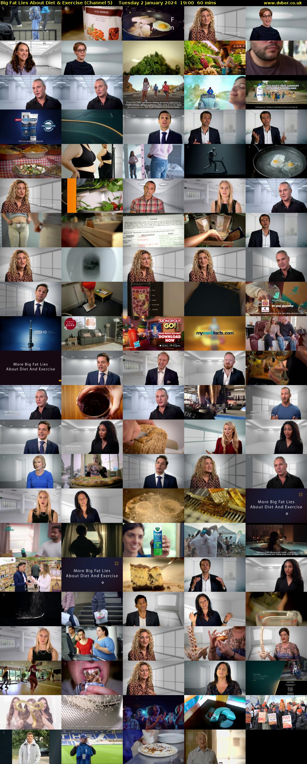 Big Fat Lies About Diet & Exercise (Channel 5) Tuesday 2 January 2024 19:00 - 20:00