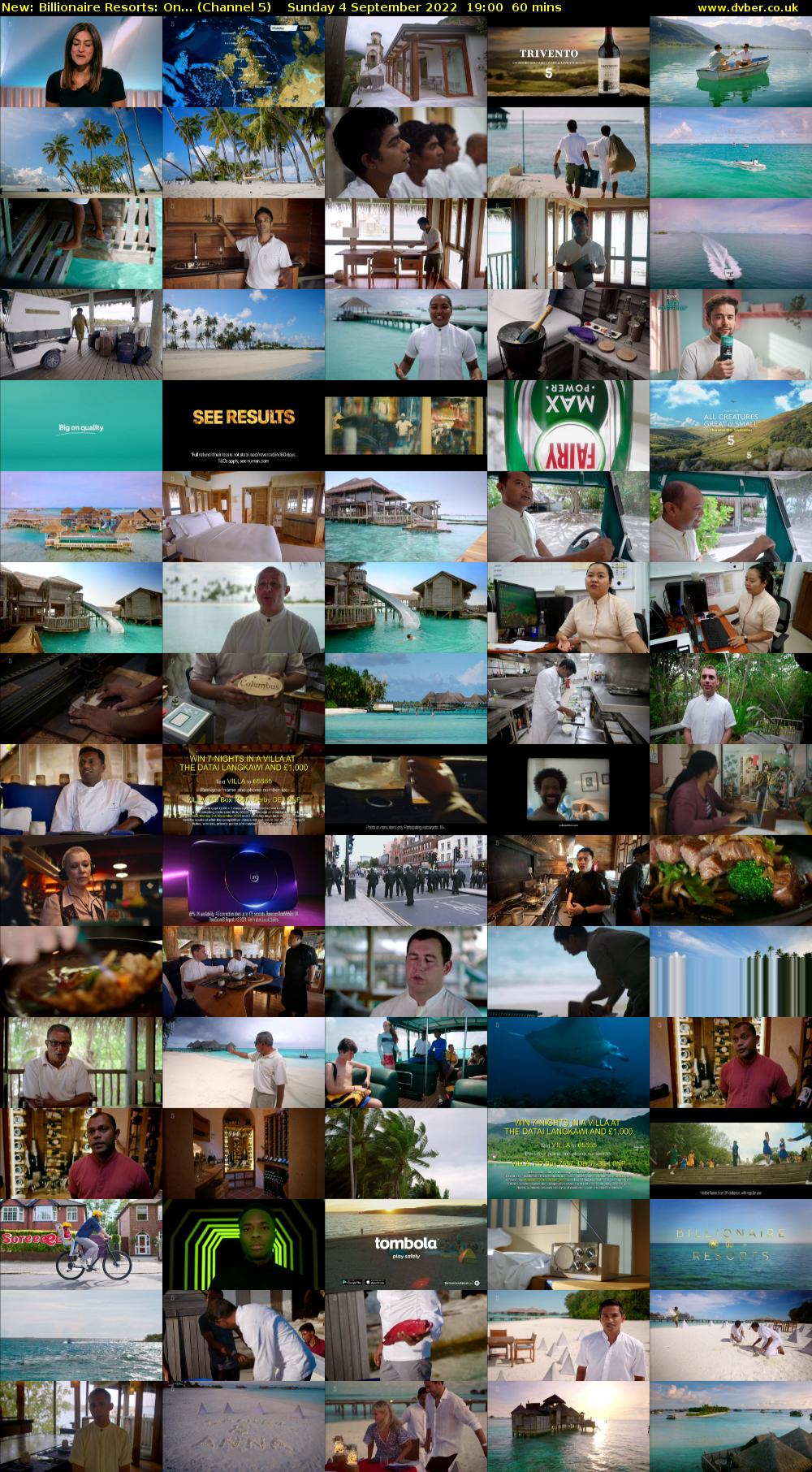 Billionaire Resorts: On... (Channel 5) Sunday 4 September 2022 19:00 - 20:00