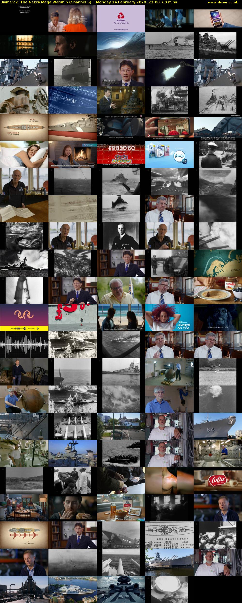 Bismarck: The Nazi's Mega Warship (Channel 5) Monday 24 February 2020 22:00 - 23:00