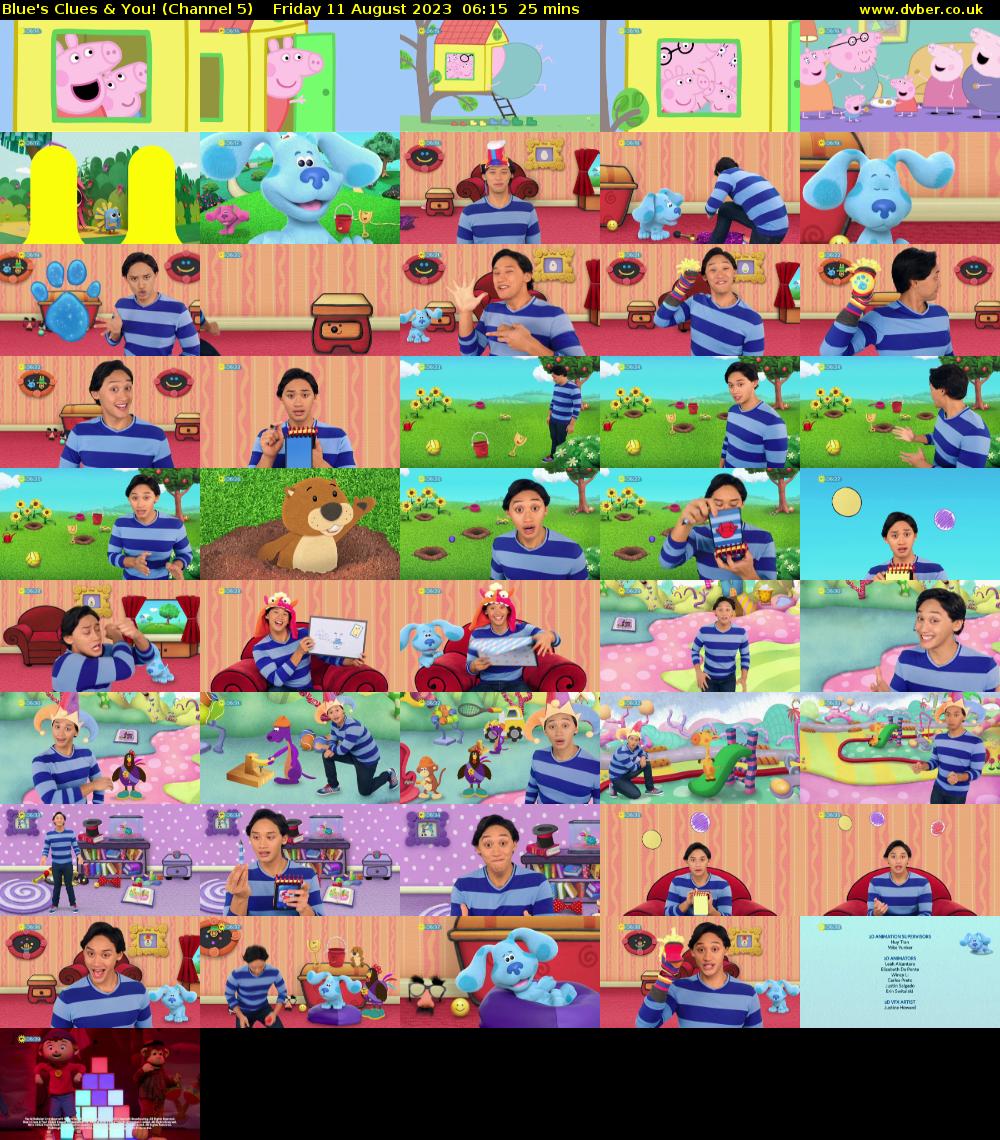 Blue's Clues & You! (Channel 5) Friday 11 August 2023 06:15 - 06:40