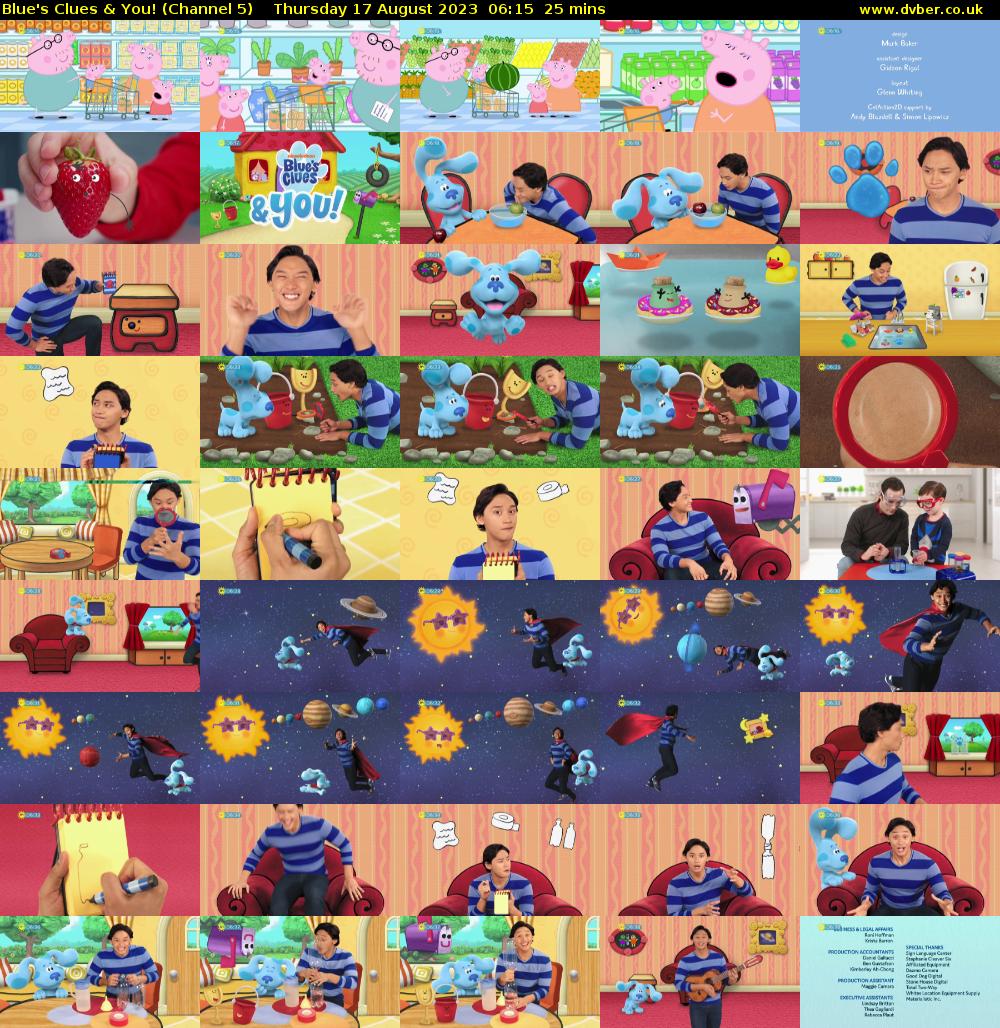 Blue's Clues & You! (Channel 5) Thursday 17 August 2023 06:15 - 06:40