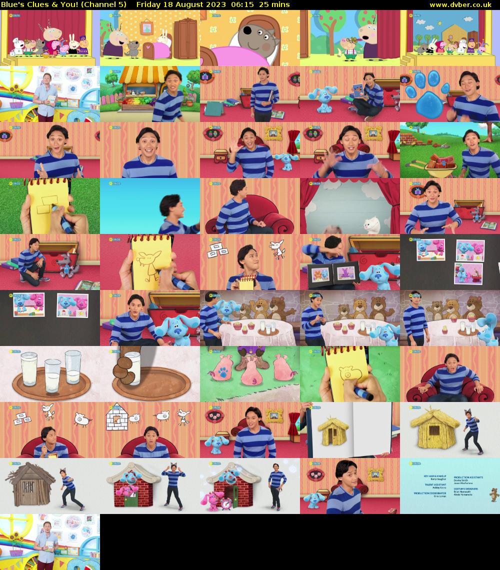 Blue's Clues & You! (Channel 5) Friday 18 August 2023 06:15 - 06:40
