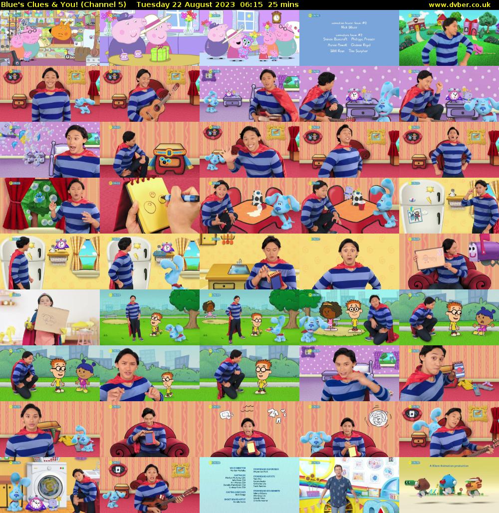 Blue's Clues & You! (Channel 5) Tuesday 22 August 2023 06:15 - 06:40