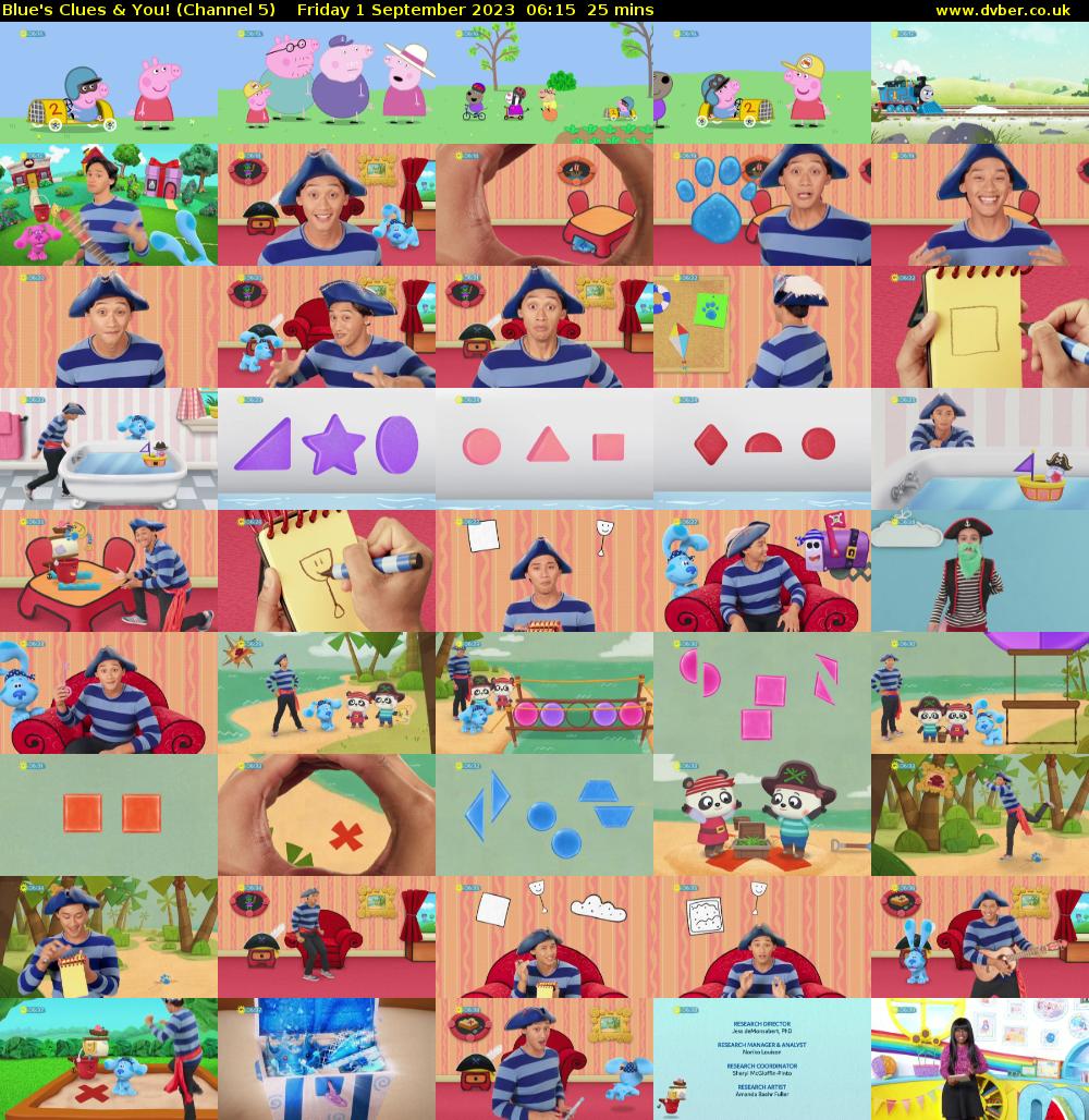 Blue's Clues & You! (Channel 5) Friday 1 September 2023 06:15 - 06:40