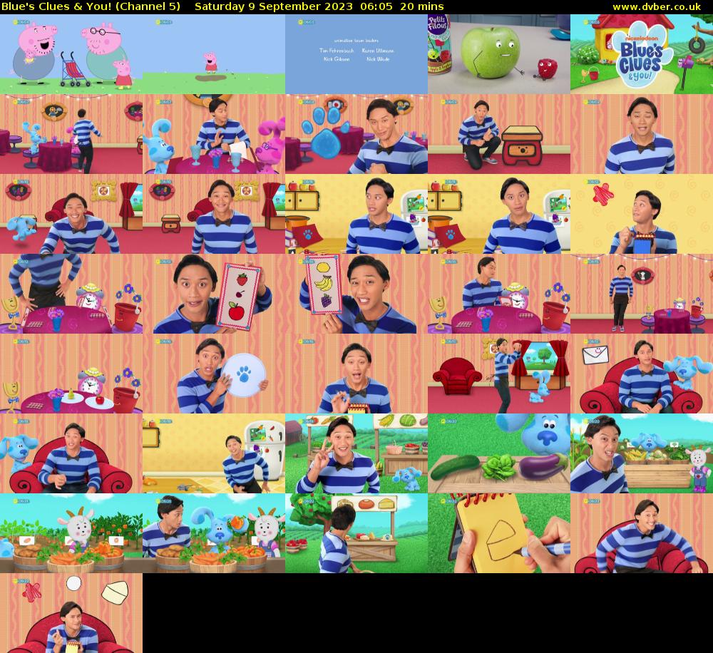 Blue's Clues & You! (Channel 5) Saturday 9 September 2023 06:05 - 06:25