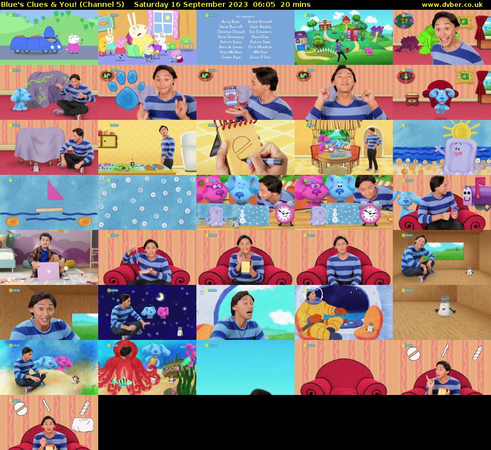 Blue's Clues & You! (Channel 5) Saturday 16 September 2023 06:05 - 06:25