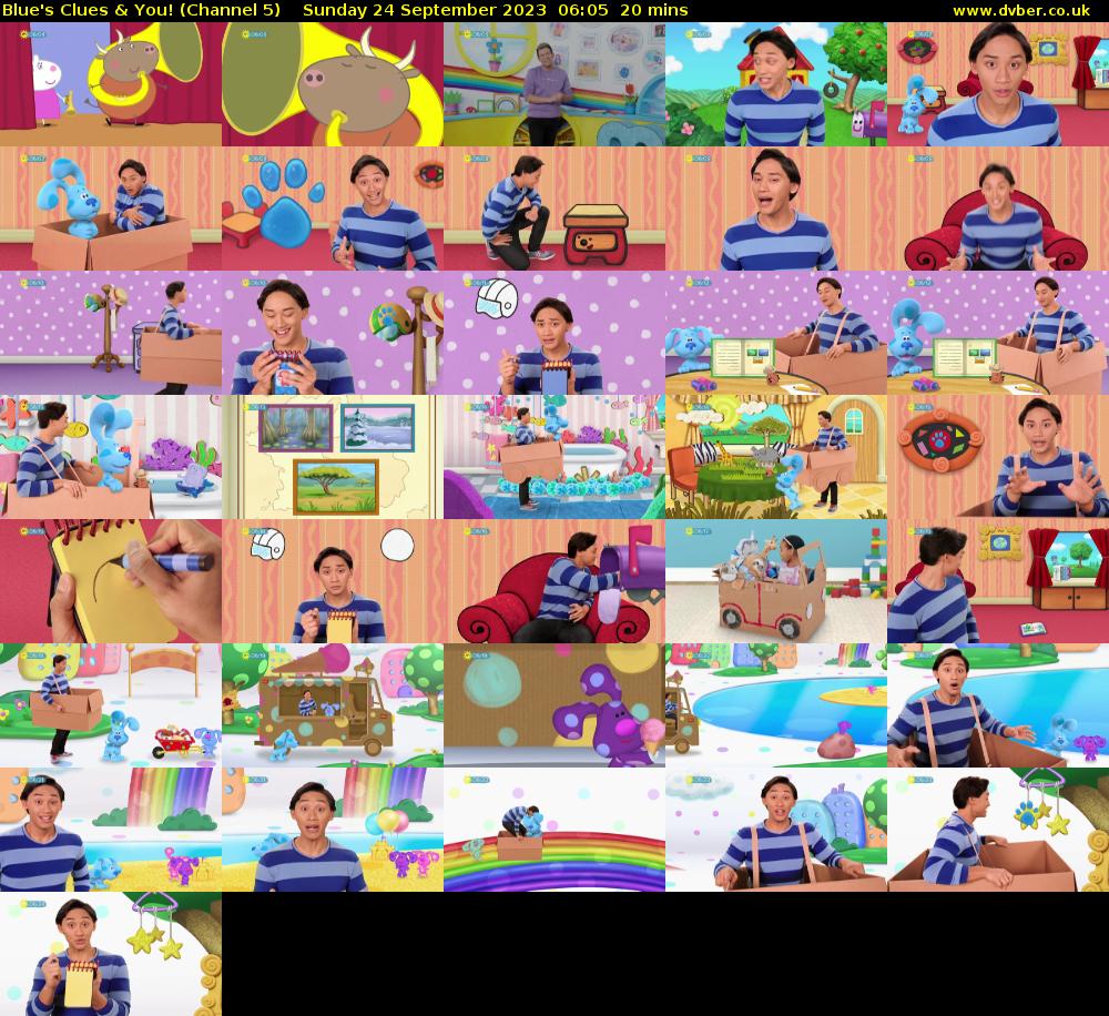 Blue's Clues & You! (Channel 5) Sunday 24 September 2023 06:05 - 06:25
