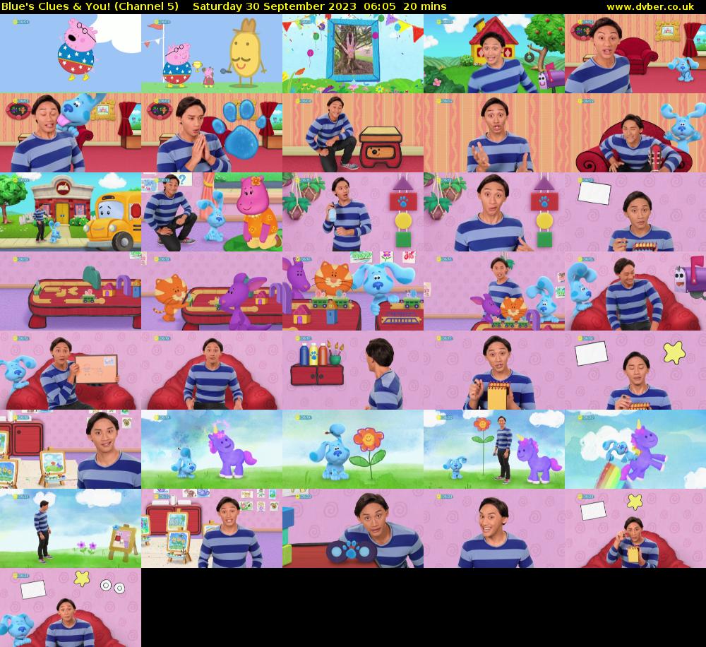 Blue's Clues & You! (Channel 5) Saturday 30 September 2023 06:05 - 06:25