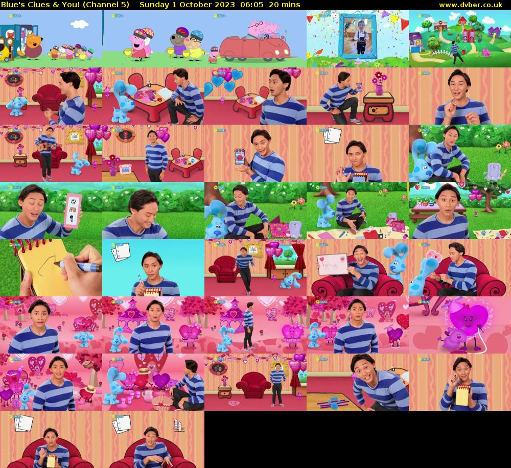 Blue's Clues & You! (Channel 5) Sunday 1 October 2023 06:05 - 06:25