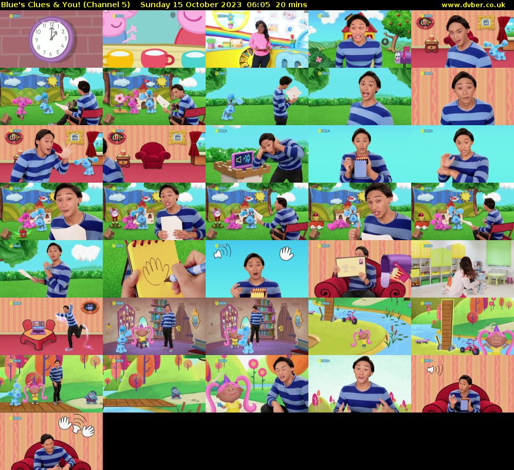 Blue's Clues & You! (Channel 5) Sunday 15 October 2023 06:05 - 06:25