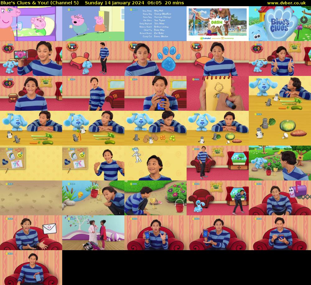 Blue's Clues & You! (Channel 5) Sunday 14 January 2024 06:05 - 06:25
