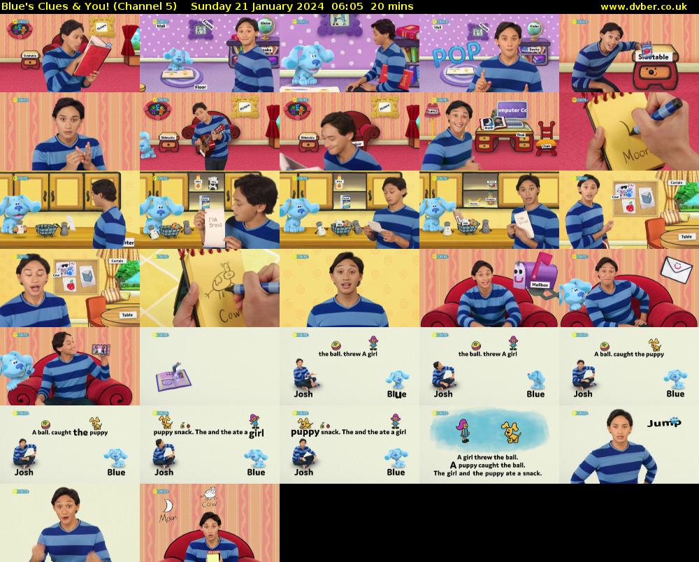 Blue's Clues & You! (Channel 5) Sunday 21 January 2024 06:05 - 06:25