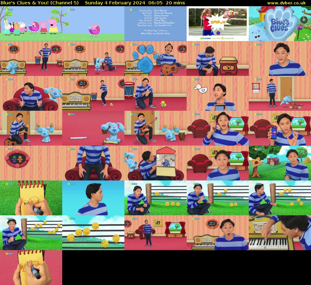 Blue's Clues & You! (Channel 5) Sunday 4 February 2024 06:05 - 06:25