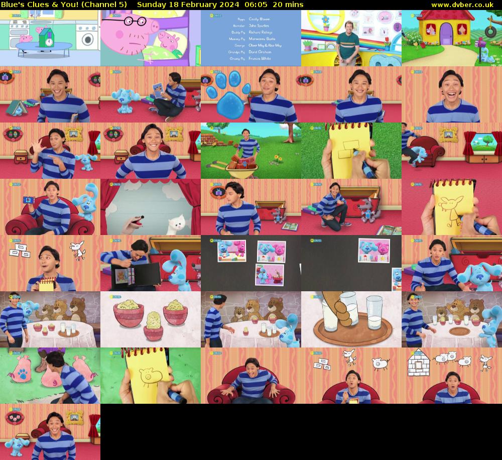 Blue's Clues & You! (Channel 5) Sunday 18 February 2024 06:05 - 06:25