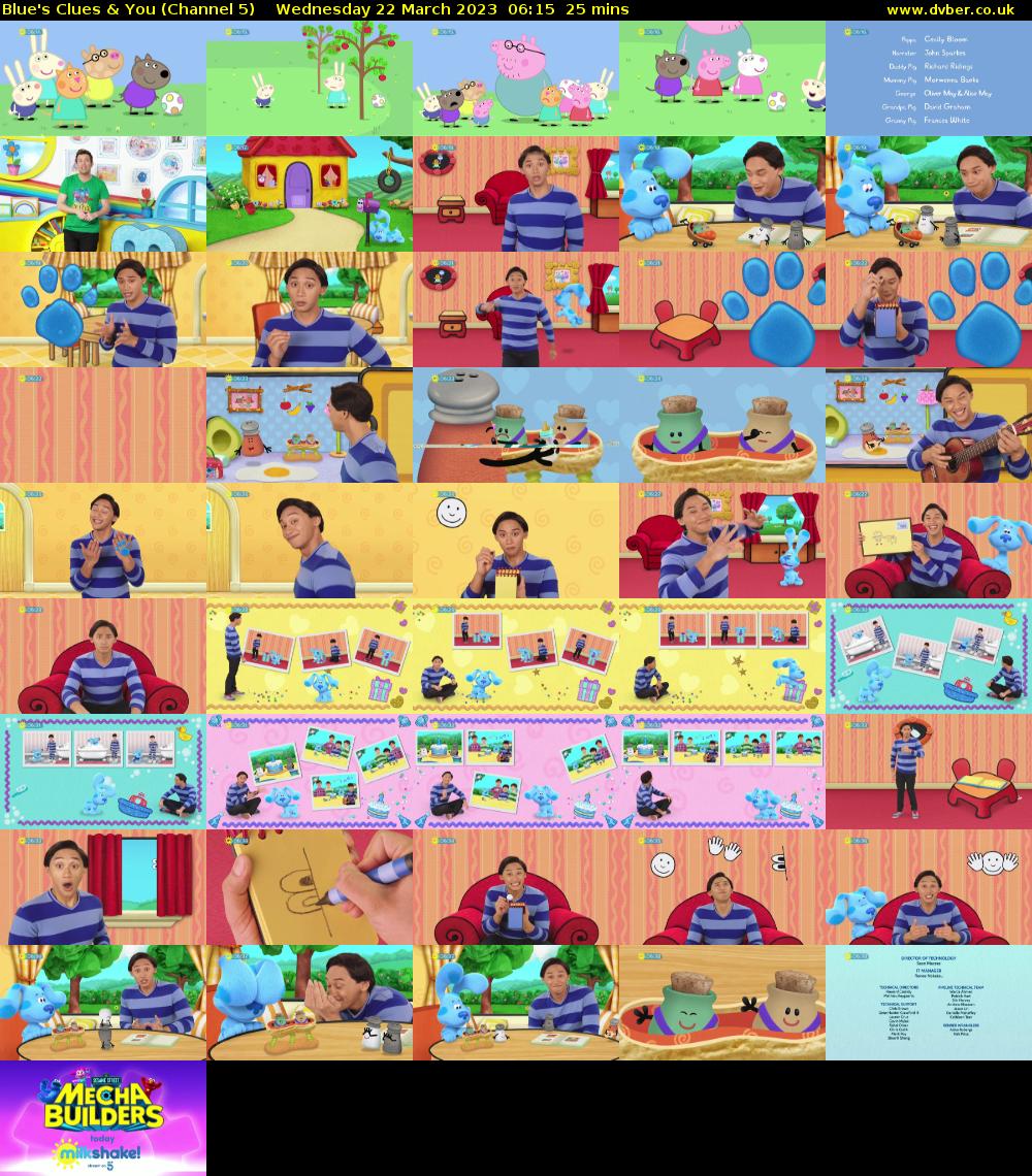 Blue's Clues & You (Channel 5) Wednesday 22 March 2023 06:15 - 06:40