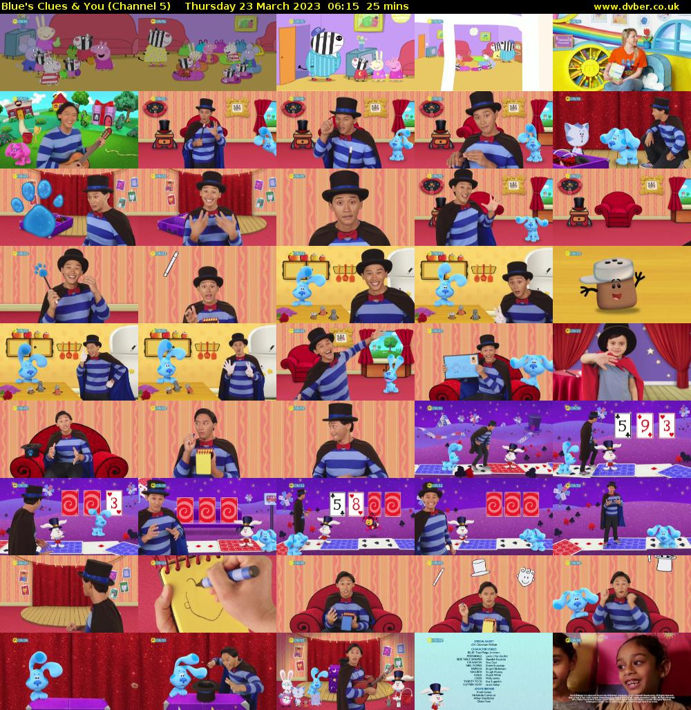 Blue's Clues & You (Channel 5) Thursday 23 March 2023 06:15 - 06:40