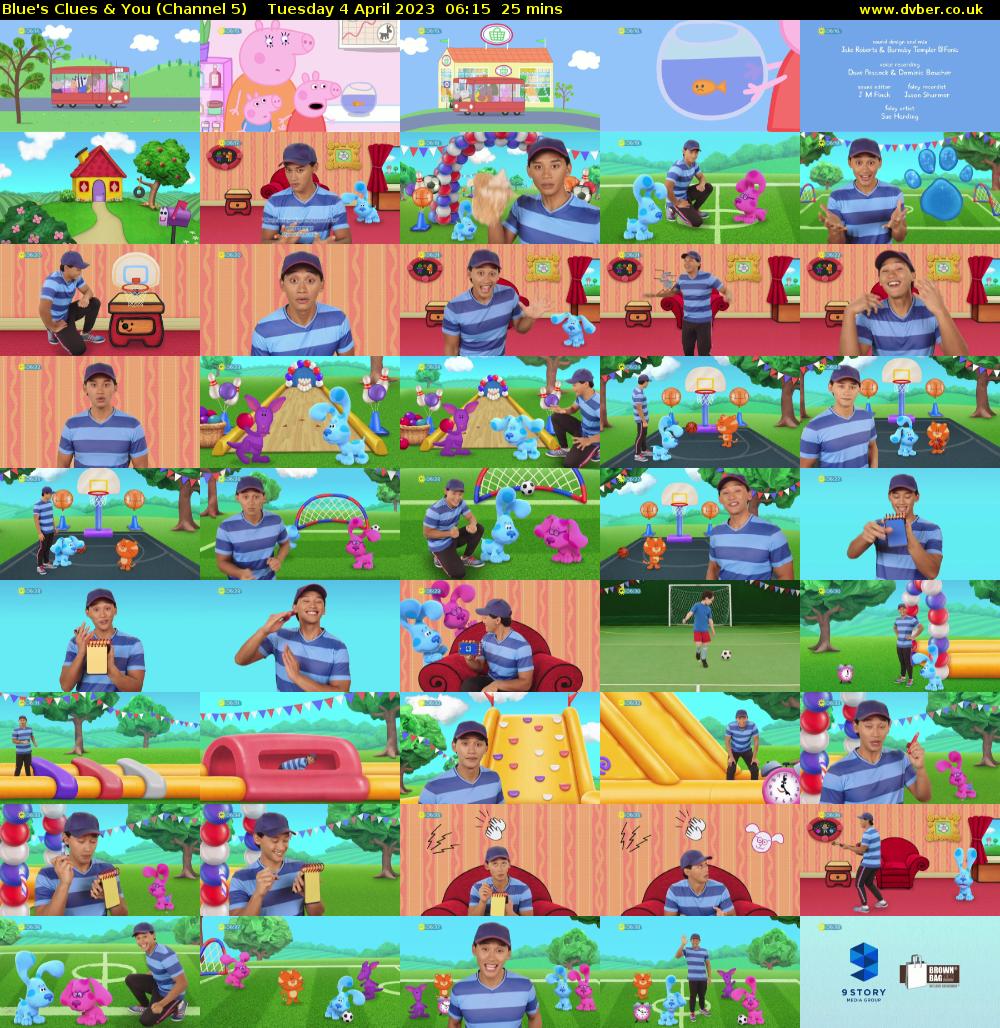 Blue's Clues & You (Channel 5) Tuesday 4 April 2023 06:15 - 06:40