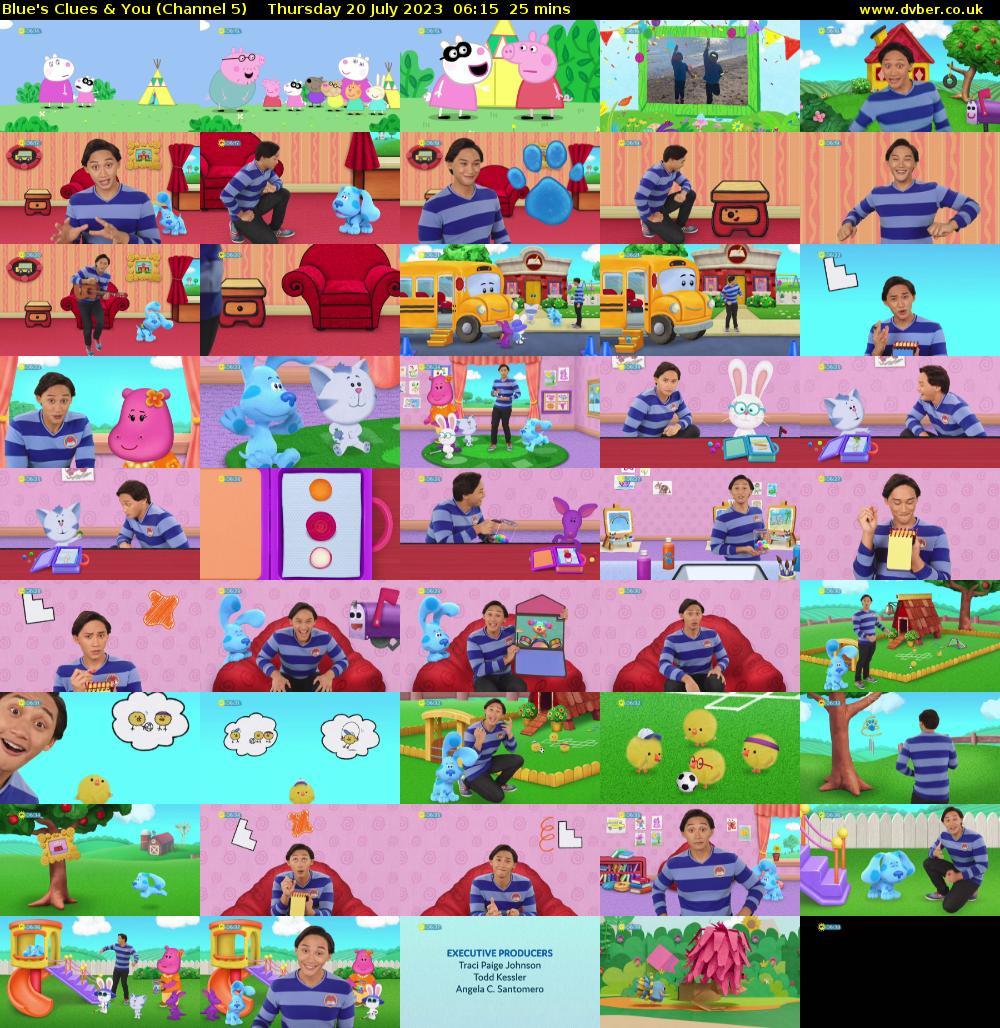 Blue's Clues & You (Channel 5) Thursday 20 July 2023 06:15 - 06:40
