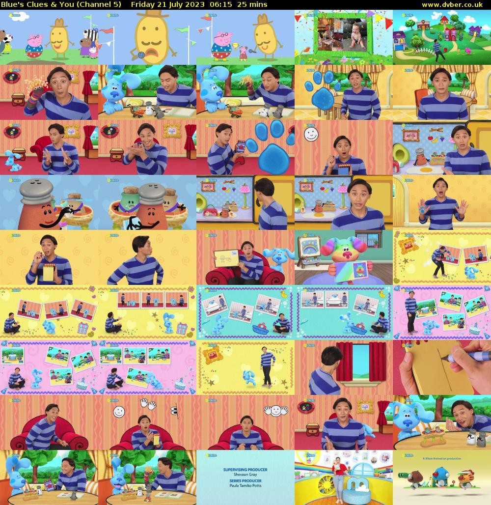 Blue's Clues & You (Channel 5) Friday 21 July 2023 06:15 - 06:40