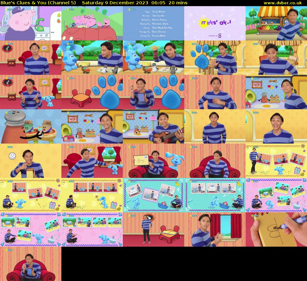 Blue's Clues & You (Channel 5) Saturday 9 December 2023 06:05 - 06:25