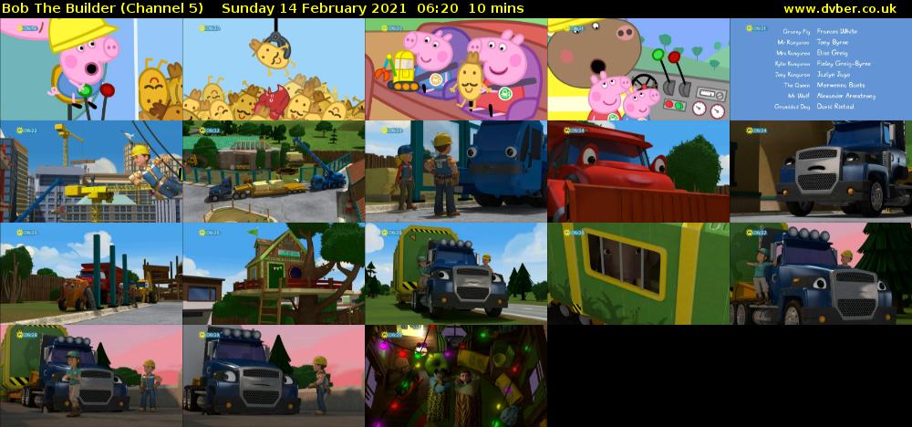 Bob The Builder (Channel 5) Sunday 14 February 2021 06:20 - 06:30