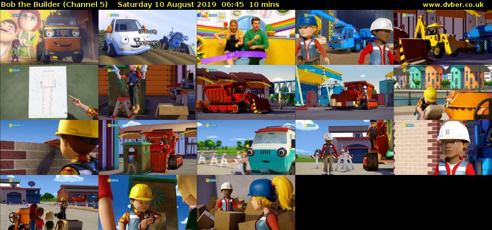 Bob the Builder (Channel 5) Saturday 10 August 2019 06:45 - 06:55